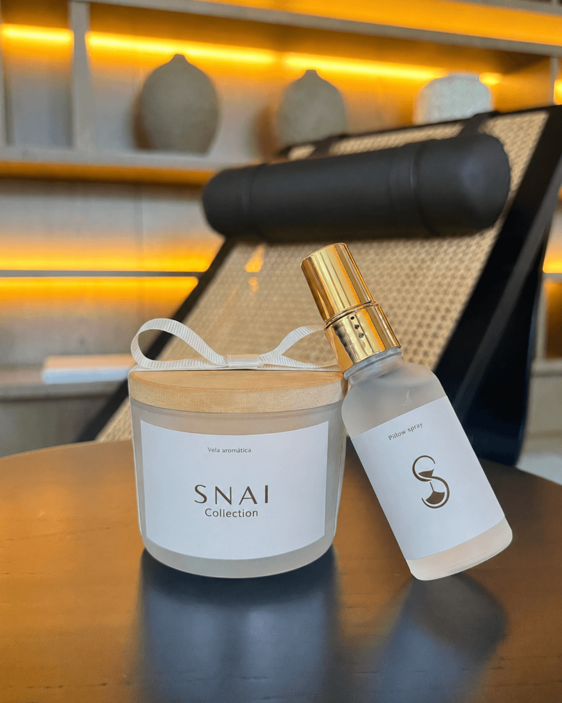 Kit SNAI com vela aromática, pillow spray e embalagem premium